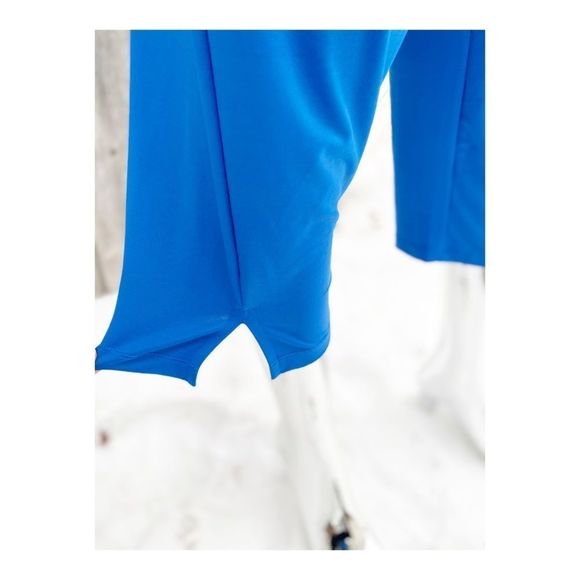 Blue Cropped Spandex Pants Athleisure - Picture 7 of 14